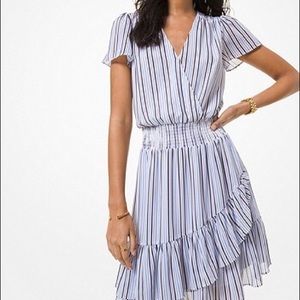 Stripped Georgette Mini Dress
